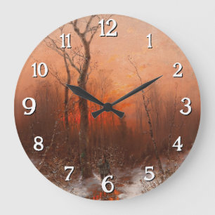 Reloj Redondo Grande Regresando a casa al atardecer - Désiré Thomassin