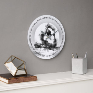 Reloj Redondo Grande Reiki de yoga de una pierna de paloma de pichón de