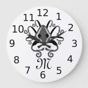 Reloj Redondo Grande Reina Victoria Black Kraken