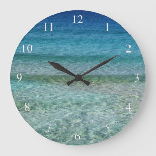 Reloj Redondo Grande Relaxing Gentle Ocean Waves Small Numbers