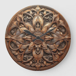 Reloj Redondo Grande relieve de acero oxidado