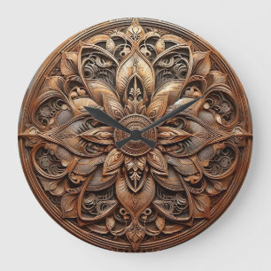 Reloj Redondo Grande relieve de acero oxidado