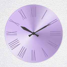 Reloj Redondo Grande Relieve metalizado de color púrpura de lavanda