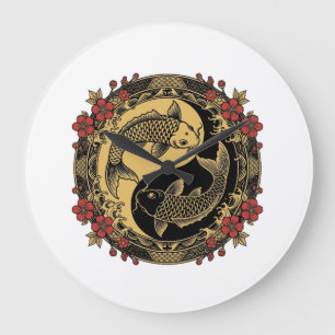 Reloj Redondo Grande Relieve Redondo Ornamental del Dragón Imperial Chi
