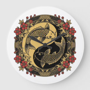 Reloj Redondo Grande Relieve Redondo Ornamental del Dragón Imperial Chi