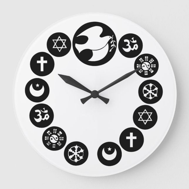 Reloj Redondo Grande Religiones del mundo (Anverso)