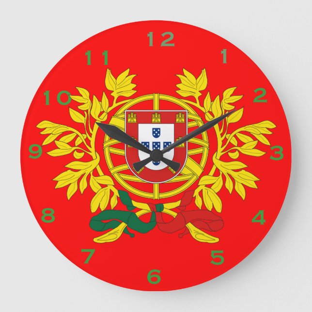 Reloj Redondo Grande Relogio* de Parede Com Escudo Portugûes (Anverso)