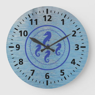 Reloj Redondo Grande Reloj: caballitos de mar y agua