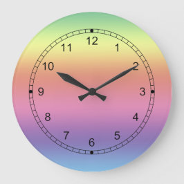 Reloj Redondo Grande Reloj: colores arcoiris