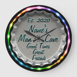 Reloj Redondo Grande ¡Reloj de Cuevas de Hombre! ¡Neon look!