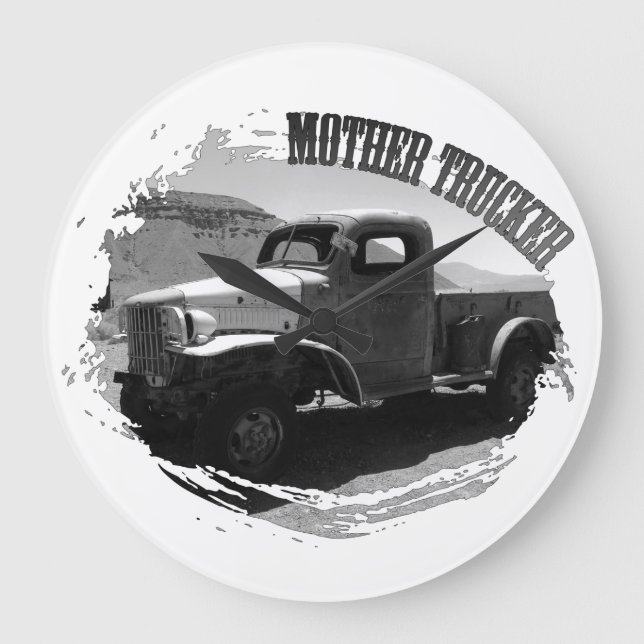 Reloj Redondo Grande ¡Reloj del camión de la madre de la diversión! (Anverso)