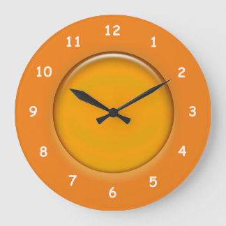 Reloj Redondo Grande Reloj: disco 3d Naranja