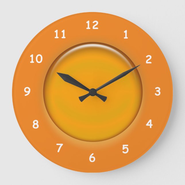 Reloj Redondo Grande Reloj: disco 3d Naranja (Anverso)