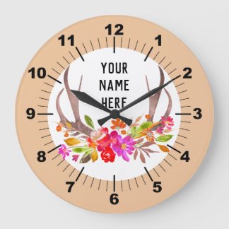 Reloj Redondo Grande Reloj floral grande personalizado