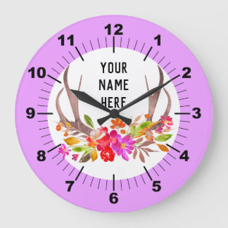 Reloj Redondo Grande Reloj floral grande personalizado