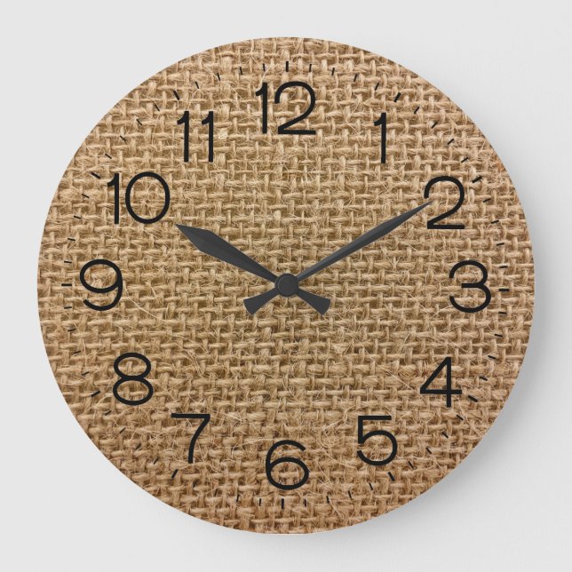 Reloj Redondo Grande Reloj grande Burlap (Anverso)