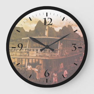 Reloj Redondo Grande Reloj grande de barco vintage de Guilin en porcela