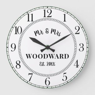 Reloj Redondo Grande Reloj Grande de Bodas Personalizado para Recién Ca