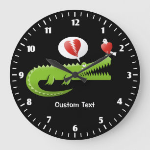 Reloj Redondo Grande Reloj grande de caimán enamorado