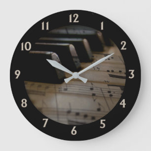 Reloj Redondo Grande Reloj grande de candados de piano de música antigu