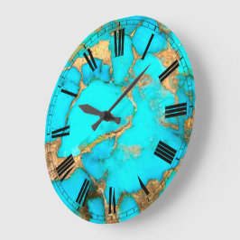Reloj Redondo Grande reloj grande de foto de piedra turquesa