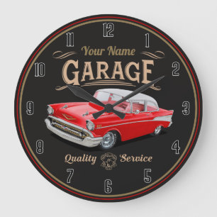 Reloj Redondo Grande Reloj grande de garaje de coches clásico personali