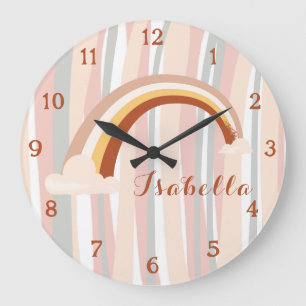 Reloj Redondo Grande Reloj Grande de Guardería Bohemio Personalizado Ar