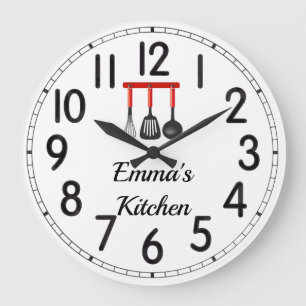Reloj Redondo Grande Reloj grande de la cocina de Emma