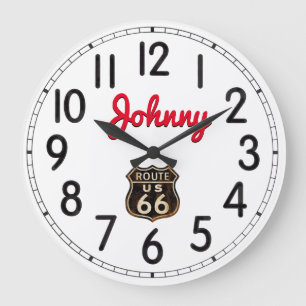 Reloj Redondo Grande Reloj grande de la ruta 66 de Johnny