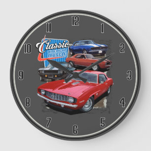 Reloj Redondo Grande Reloj grande de los camaros clásicos