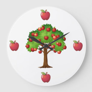 Reloj Redondo Grande Reloj grande de manzanas rojas deliciosas