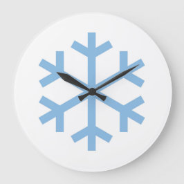 Reloj Redondo Grande Reloj Grande de Navidad Copo de Nieve Azul