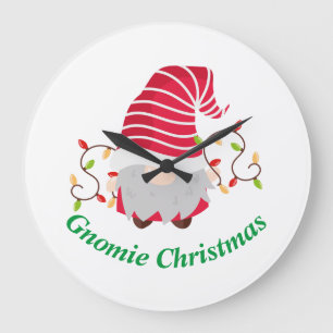 Reloj Redondo Grande Reloj Grande de Navidad Gnomie