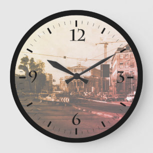 Reloj Redondo Grande Reloj grande de ópera vintage Alemania Frankfurt
