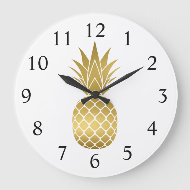 Reloj Redondo Grande Reloj grande de piña dorada (Anverso)