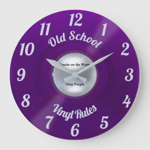 Reloj Redondo Grande Reloj grande de reglas de vinilo