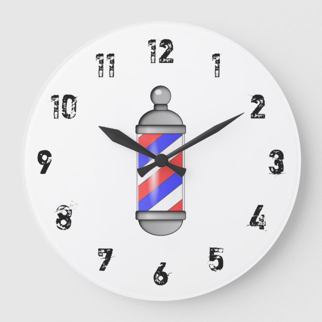 Reloj Redondo Grande Reloj grande de Rótulo de barbero (Anverso)