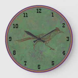 Reloj Redondo Grande Reloj grande de salvia verde del correcaminos del