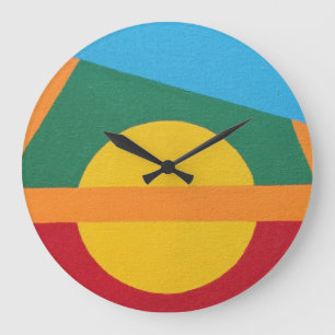 Reloj Redondo Grande Reloj Grande de Sol Poniente Estilizado