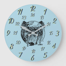 Reloj Redondo Grande Reloj grande de tiempo militar azul vintage