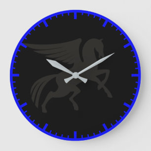 Reloj Redondo Grande reloj grande de Unicornio negro