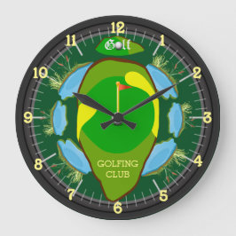 Reloj Redondo Grande Reloj grande del club de golf personalizado