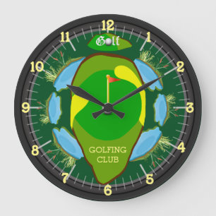 Reloj Redondo Grande Reloj grande del club de golf personalizado