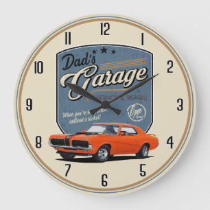 Reloj Redondo Grande Reloj grande del Cougar del garaje de papá