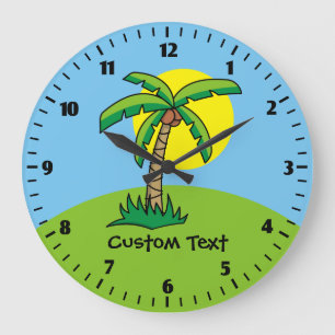 Reloj Redondo Grande Reloj grande del Personalizado del árbol de palmas