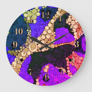 Reloj Redondo Grande Reloj grande del punto de la polka abstracta