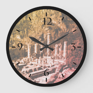 Reloj Redondo Grande Reloj grande del templo de Apolo Delfos Grecia vin