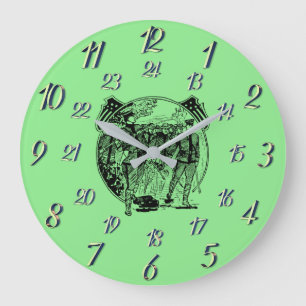 Reloj Redondo Grande Reloj grande en tiempo militar verde
