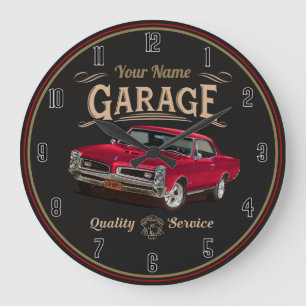 Reloj Redondo Grande Reloj grande GTO clásico de garaje para coches