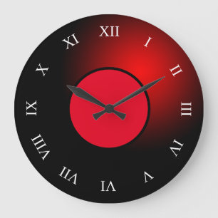 Reloj Redondo Grande Reloj grande Orb brillante rojo